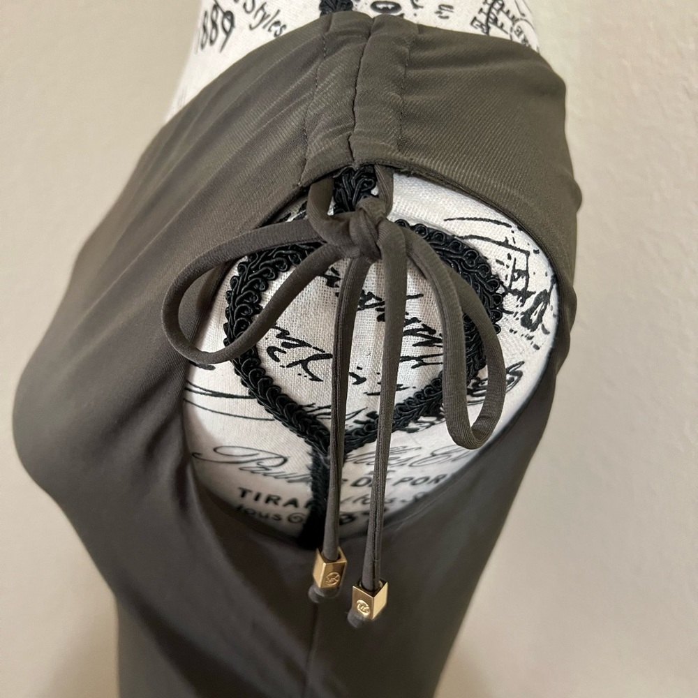 Michael Kors One Shoulder Camo Green Top - Picture 3 of 5